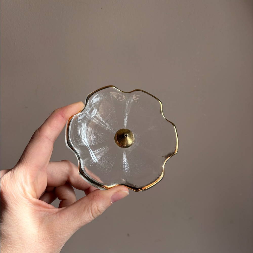 Glass Flower Incense Stick Holder